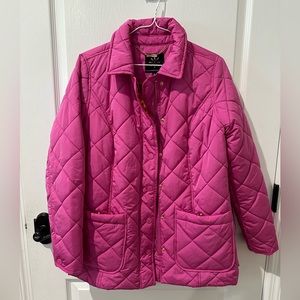 Isaac Mizrahi Live Hot Pink Puffer Jacket Coat